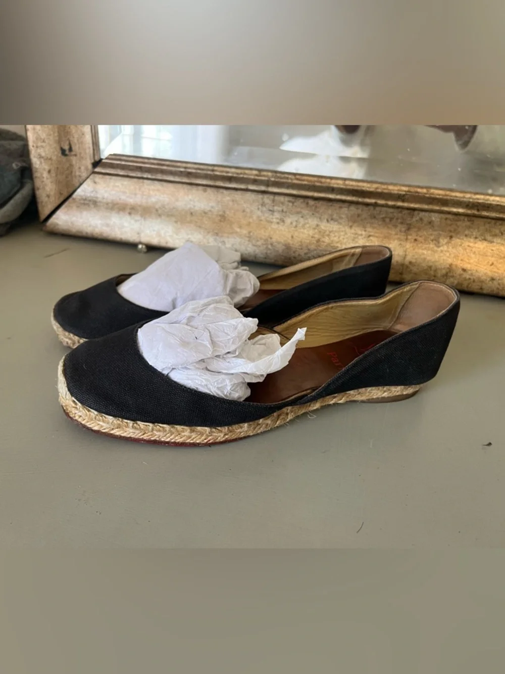 Christian Louboutin Canvas Espadrilles, Black 36 - Picture 1 of 8